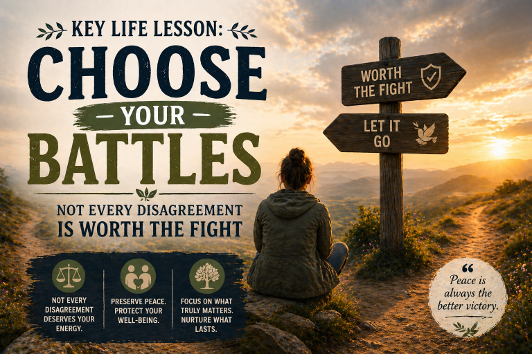 Key Life Lesson: Choose Your Battles: Not Every Disagreement Is Worth The Fight