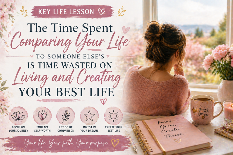 Key Life Lesson – The Time Spent Comparing Your Life To Someone Else’s Is Time Wasted On Living And Creating Your Best Life