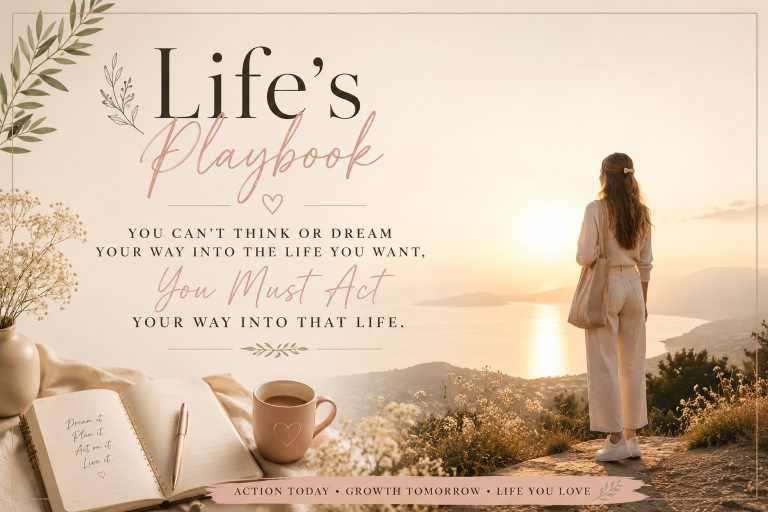 Life’s Playbook – You Can’t Think Or Dream Your Way Into The Life You Want, You Must Act Your Way Into That Life